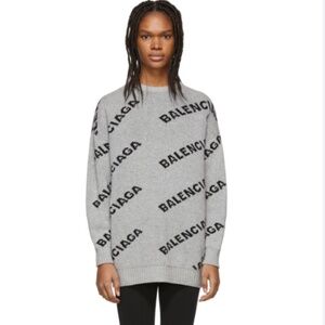 BALENCIAGA grey gray women's sweater